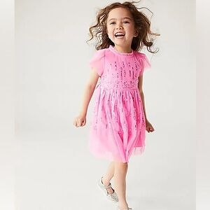 Marks and spencer girks Pink Sequin Dress size 2-3 years